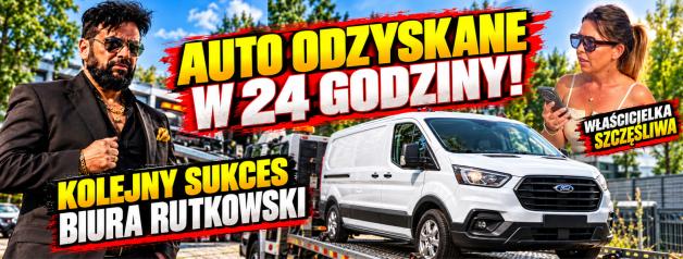 Kolejny sukces Biura Rutkowski! Samochód odnaleziony w 24 godziny. Właścicielka nie kryła szczęścia